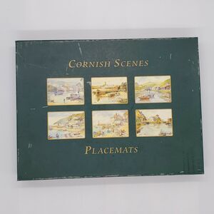 Vintage CORNISH SCENES Placemats Watercolors by Eric Mason 6 - 8x11 Cork Backed